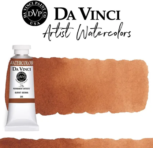 Vista 2 de DA VINCI PAINTS Pintura Acuarela Profesional para Artistas, Siena Quemada, 37mL