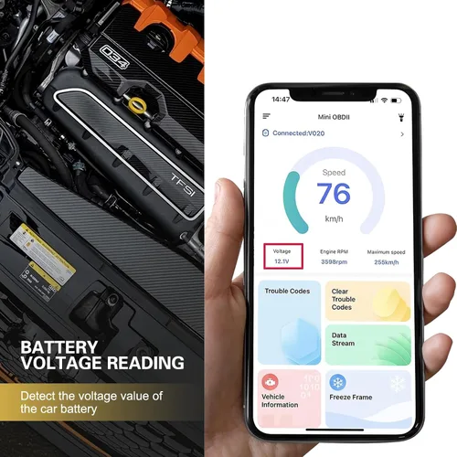 Vista 7 de Escáner de diagnóstico Bluetooth OBD2 para automóvil, ELM327 Herramienta de lectura y reinicio de código de motor, dispositivo de monitor de datos