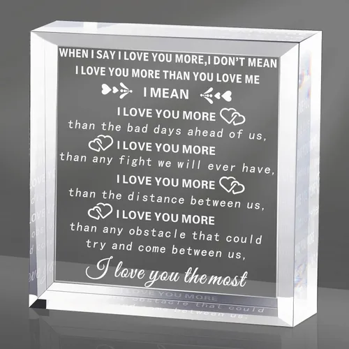 Vista 9 de Yulejo Placa acrílica para el día de San Valentín con texto en inglés «To My Man» («To My Man»)