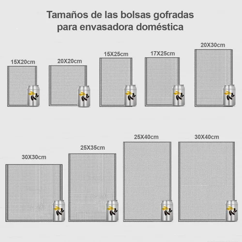 Vista 7 de Bolsas de vacío en relieve 200x200 (100 uds).