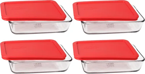 Vista 2 de Pyrex - Juego de 3 recipientes rectangulares de vidrio para almacenar alimentos