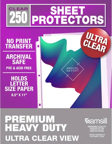 Vista 10 de Samsill Protectores de hojas ultra transparentes, paquete de 150 unidades, protectores de página de 8.5 x 11 pulgadas para carpeta de 3 anillas