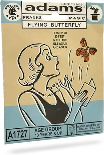 Vista 5 de Adams Pranks and Magic, mariposa voladora, juguete clásico de broma.