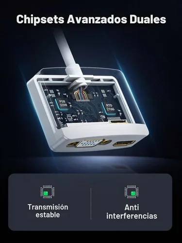 Vista 7 de UGREEN Adaptador Mini DisplayPort a HDMI VGA 2 en 1