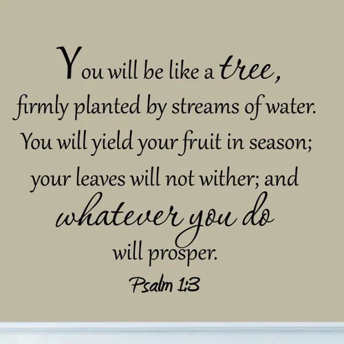 Vista 2 de VWAQ VWAQ-30644 You Will Be Like a Tree - Vinilo decorativo para pared, color negro