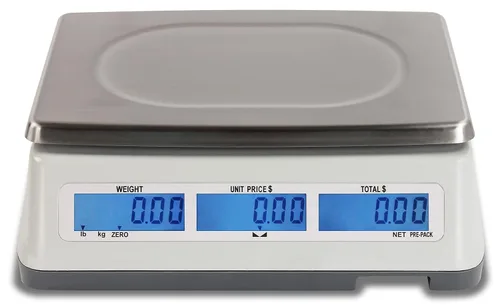 Vista 4 de DETECTO Báscula de computación de precio D30, aprobada por NTEP, capacidad de 30 libras, 13.4 pulgadas de ancho x 13.4 pulgadas de profundidad