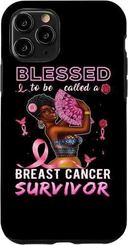Vista 28 de iPhone 13 Pro Max Camisas afroamericanas contra el cáncer de mama para mujeres Blessed Survivor Case