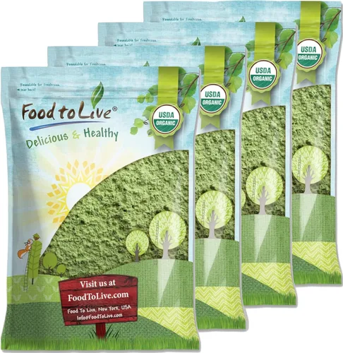 Vista 9 de Food to Live Polvo de pasto de trigo orgánico, 1 libra, sin OMG, hoja entera, crudo, no irradiado, puro, vegano, a granel, ideal para jugo, rico