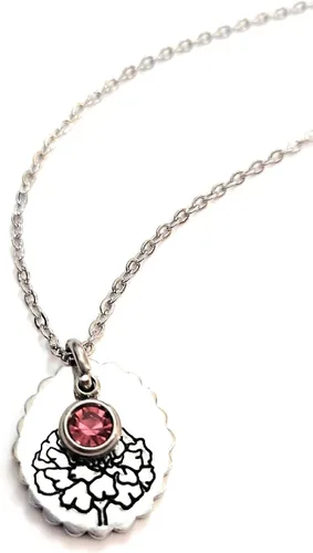 Vista 46 de Birth Month Flower and Birthstone Necklace