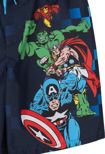 Vista 5 de Marvel Boys' 2-Piece Rash Guard and Swim Trunks Set Toddler to Big Kid