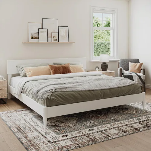 Vista 17 de AFI, Aria - Cama de plataforma moderna de perfil bajo de madera maciza, tamaño individual, color espresso