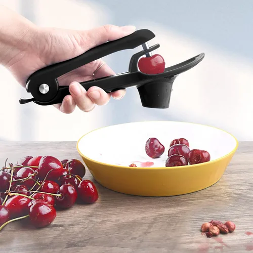 Vista 5 de Cherry Pitter, Brighoot - Herramienta de acero inoxidable para descorazonador de cerezas con diseño de cerradura para hacer mermelada de cereza