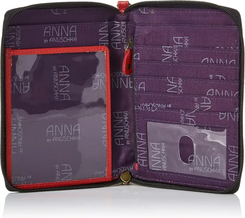 Vista 4 de Anna by Anuschka Pulsera organizadora de pasaporte de piel auténtica pintada a mano para mujer