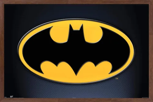 Vista 10 de Trends International DC Comics - Póster de pared de Batman con símbolos, 14.725 x 22.375 pulgadas, versión enmarcada de madera de granero