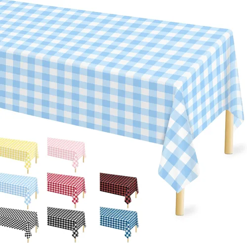 Vista 59 de Mulbozy Mantel de plástico negro desechable 4 unidades, 54 × 108 pulgadas