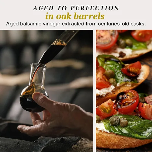 Vista 3 de Giusti Vinagre balsámico italiano de Módena IGP – 3 medallas de oro, rico y grueso Gran Deposito Aceto Balsamico di Modena para ensaladas, queso