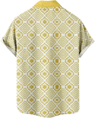 Vista 3 de Camisas para hombre, camisas hawaianas casuales para hombre, con estampado de bandera americana, manga corta, con botones, camisas tropicales