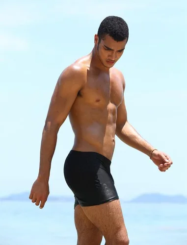 Vista 5 de BROKIG Traje de baño SSS SSS Endurance, traje de baño de regazo de equipo, pantalones cortos de natación para entrenamiento de carreras de playa