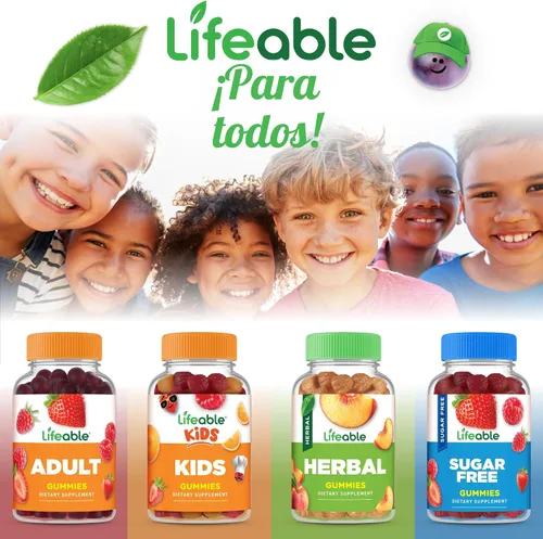 Vista 9 de Lifeable Gomitas de biotina para niños - 5000 mcg - Suplemento de sabor natural de gran sabor, vitaminas masticables vegetarianas sin OMG