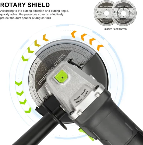 Vista 4 de GALAX PRO Amoladora Angular Eléctrica, Equipada con Motor de 4.0 Amperios con Potencia de Salida Máxima de 750W, Amoladora Angular con Cable