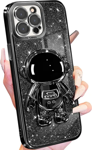 Vista 37 de Buleens Funda para iPhone 11 Pro Max Astronauta, Fundas Transparentes para iPhone 11 ProMax con Papel con Purpurina y Soporte de Astronauta, Mujeres