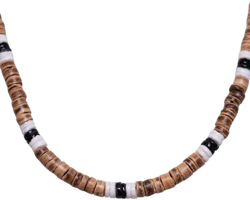 Vista 23 de BlueRica Collar de cuentas de concha de coco y puka (18")