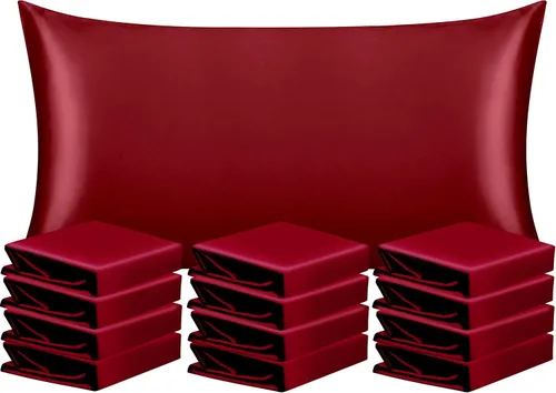 Vista 138 de NTBAY Paquete de 2 fundas de almohada estándar de satén para cabello y piel, lujosas y sedosas fundas de almohada con cierre de sobre, 20 x 26