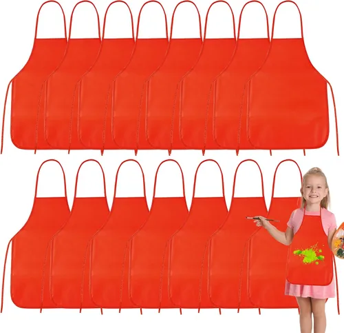 Vista 7 de PLULON 15 Piezas Delantales para Niños Delantales para Pintar Delantales Negros para Niños Delantales de Arte Batas a Granel para Actividades