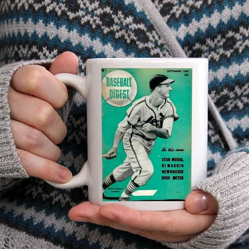 Vista 2 de Stan Musial Taza de café – Taza clásica de cerámica de béisbol vintage, idea de regalo para fanáticos de los deportes/jugadores, cumpleaños