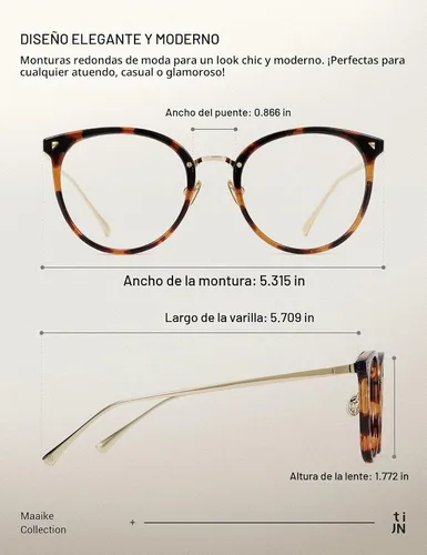 Vista 3 de TIJN Cat Eye Blue Light Blocking Glasses for Women Men Computer Screen Use