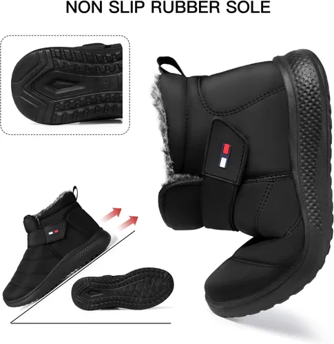 Vista 4 de SHIBEVER Botas de invierno para mujer botas de nieve impermeables para mujer, botines cómodos y resistentes a la moda