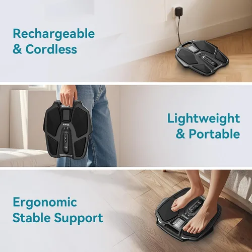 Vista 6 de NURSAL Masajeador de pies EMS para neuropatía, estimulador muscular eléctrico para circulación de pies y piernas, unidad TENS para pies con 6