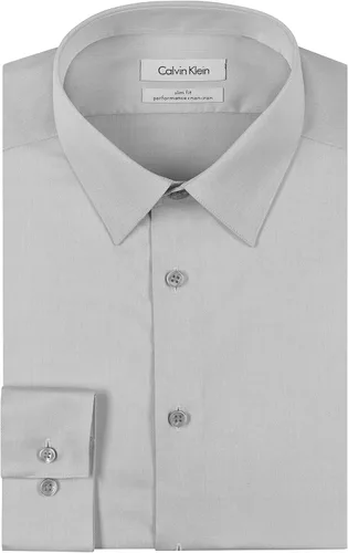 Vista 3 de Calvin Klein Men's Dress Shirt Slim Fit Non-iron Herringbone
