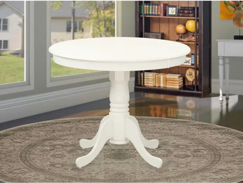 Vista 50 de HomeStock Mesa de comedor redonda de madera, mesa de cocina resistente para espacios pequeños, color negro y cereza/36 pulgadas sin gotas