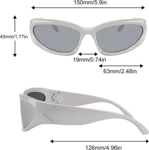 Vista 6 de KENBO POLARIZED Wrap Around Fashion Sunglasses For Women Men Oval Frame Sun Glasses Sports Sunglasses Trendy Y2K Glasses