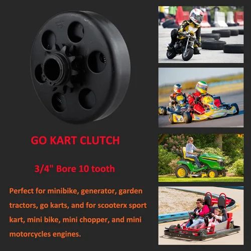 Vista 5 de FDJ Minibike Go Kart Embrague de 3/4" Orificio 10 Dientes para Cadena #40/41/420