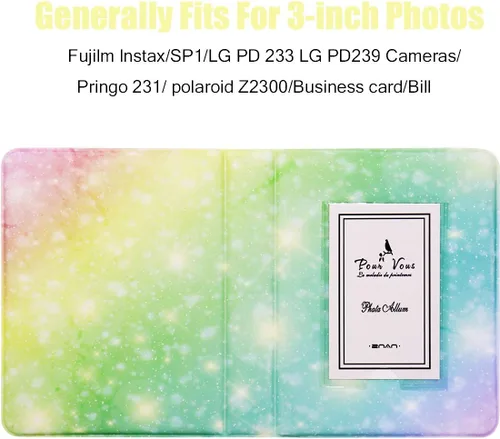 Vista 3 de BigTrend - Álbum de películas de papel fotográfico de 2 x 3 pulgadas para cámara Fujifilm Instax Mini, Polaroid Snap, Z2300, cámaras instantáneas