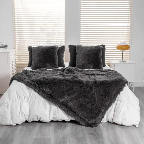 Vista 34 de YUSOKI manta de piel sintética extrasuave con pelos largos, transpirable, de 50 x 60 pulgadas, mullida, acogedora y cómoda, de microfibra de lujo