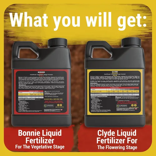 Vista 8 de Cronk Nutrients Bonnie & Clyde Autofloreciente Nutrients Bloom and Grow - Kit de nutrientes para plantas autoflorecientes que aumentan