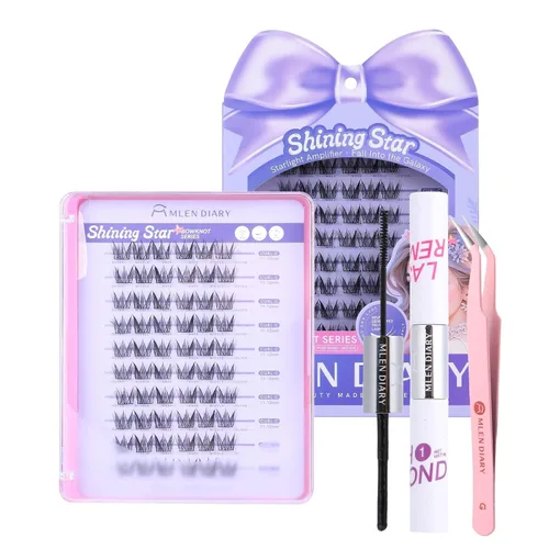 Vista 16 de MLEN DIARY Kit de 80 racimos de pestañas naturales, rizo C, kit de extensiones de pestañas con pinzas removedoras de pestañas de 0.335-0.492 in