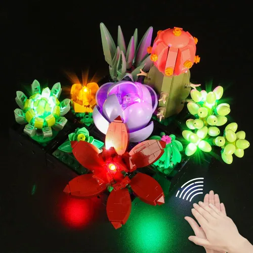 Vista 10 de Kit de Luces LED para LEGO 10281 Set de Árbol Bonsái, Luces de Decoración para Modelo Rosa