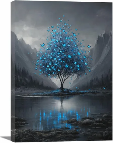 Vista 15 de VOCBAN Tree of Life Canvas Wall Art Tree Decor Painting Artwork for Office Kitchen Bathroom Dining Room Office Home Decor Dormitory(black black 74