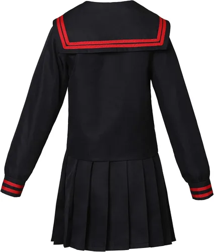 Vista 3 de ZDEARKEY Kamado Nezuko Cosplay traje japonés uniforme escolar niña