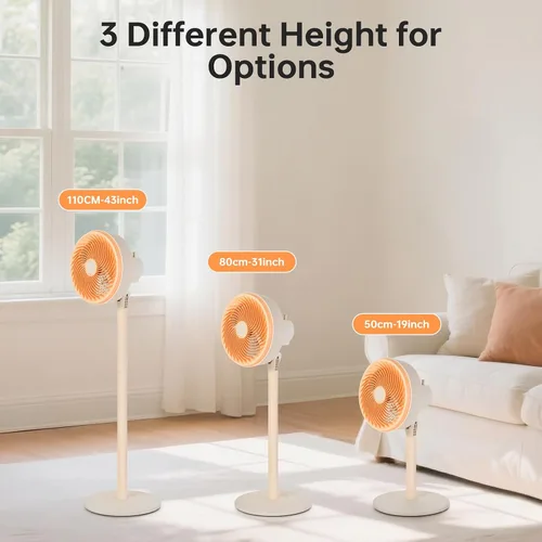 Vista 4 de BEESTAR - Ventilador de pie oscilante de 10 pulgadas 3 adjustable speed levels & height adjustable design, ideal for bedroom, living room, kitchen