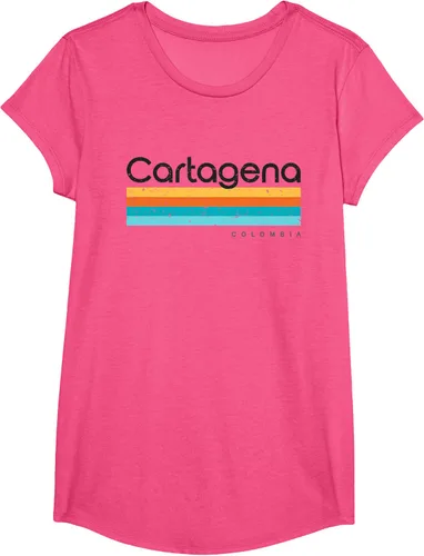 Vista 17 de Camiseta vintage de Cartagena Colombia con diseño retro, Blanco, S