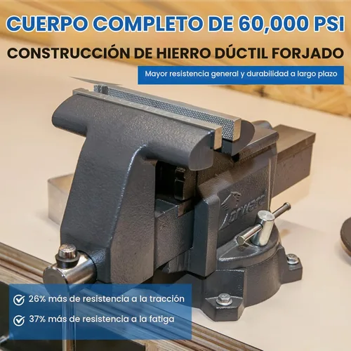 Vista 2 de Forward CR40A - Tornillo de banco de 4.5 pulgadas resistente con yunque y base giratoria de 210° 6,600LBS Clamping Force 4.5" Jaw Width, 5" Max