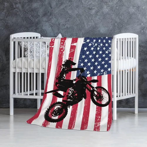 Vista 33 de Manta de forro polar suave para regalo de motocicletas de motocross, manta acogedora de franela, aire acondicionado, 50x40 pulgadas para niños
