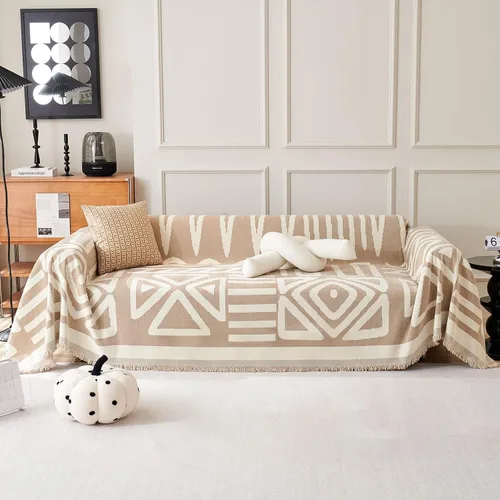 Vista 20 de VClife Funda para silla con acento azteca bohemio de 59 x 71 pulgadas, funda reversible y lavable de felpilla para sillón, color marrón castaño