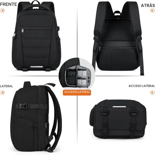 Vista 8 de SDYSM - Mochila profesional para cámara DSLR, SLR, mirrorless, impermeable, con compartimento para laptop de 14 pulgadas, cubierta contra la lluvia