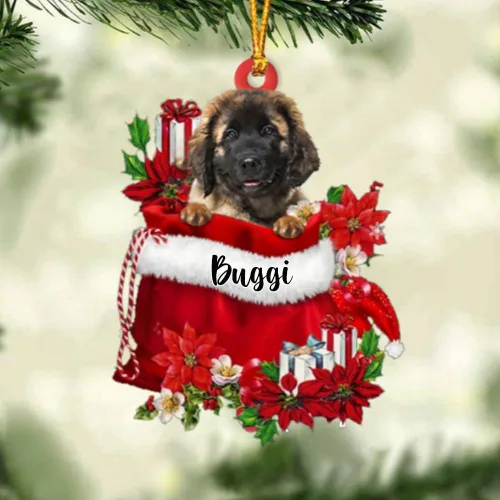 Vista 155 de Perro Akita Inu personalizado en bolsa de regalo, adorno de Navidad, nombre personalizado, regalo para amantes de los perros, familia, Navidad